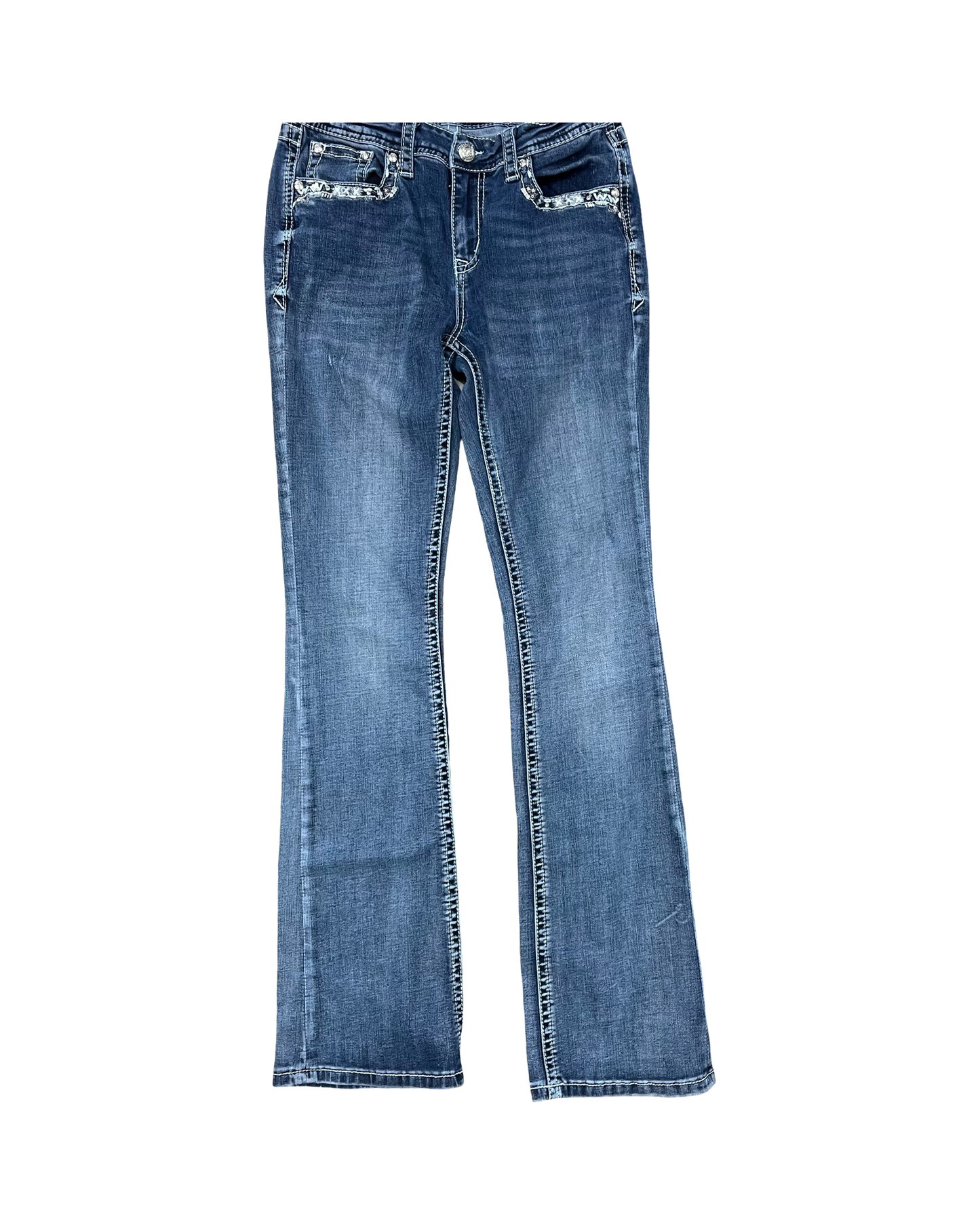Jeans Straight By Grace In Blue Denim, Size:2