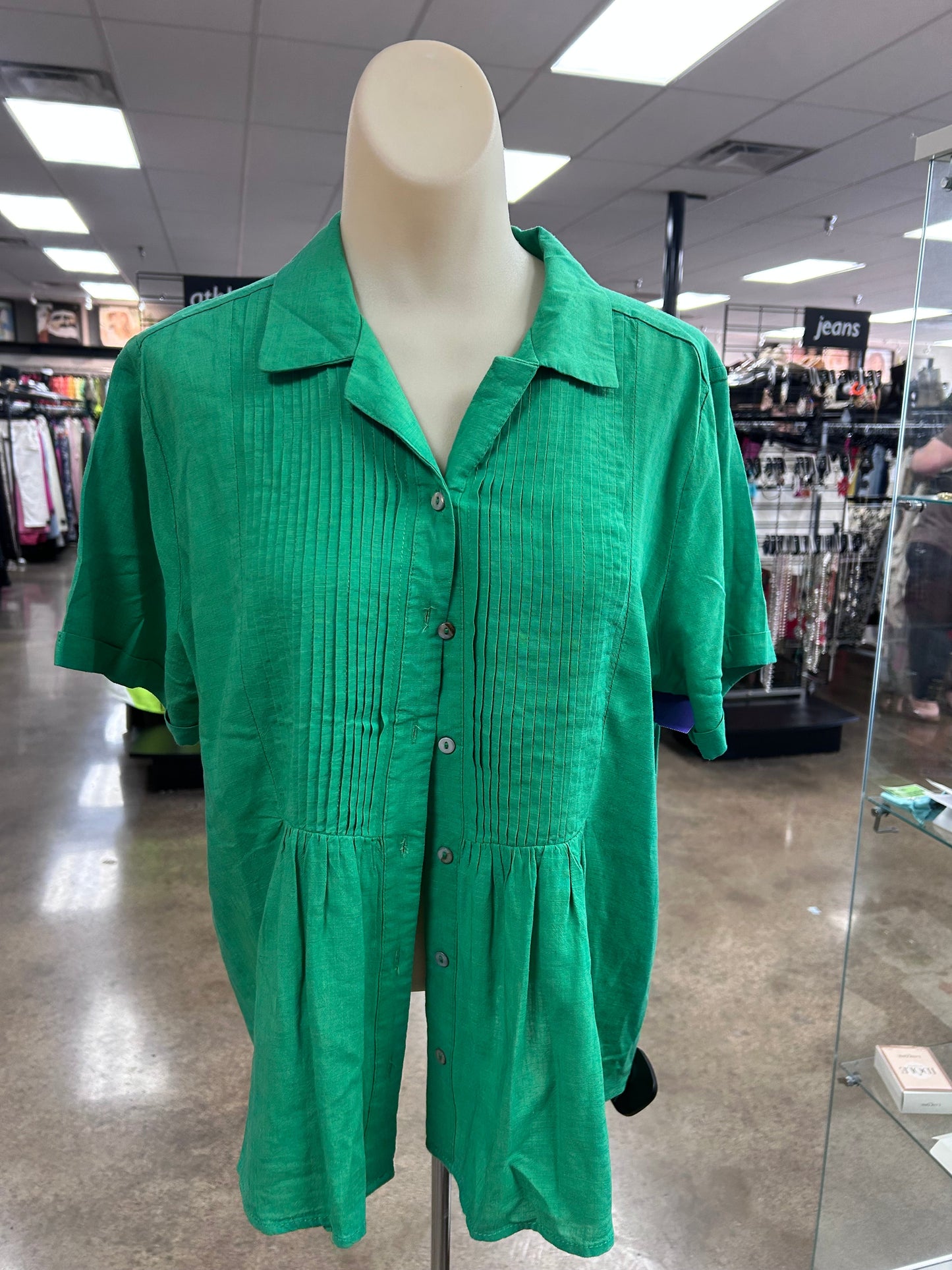 Top Ss By She + Sky In Green, Size:M