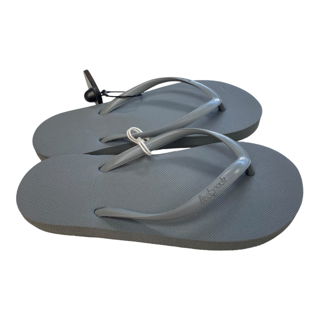 Sandals Flip Flops By Clothes Mentor In Grey, Size:6