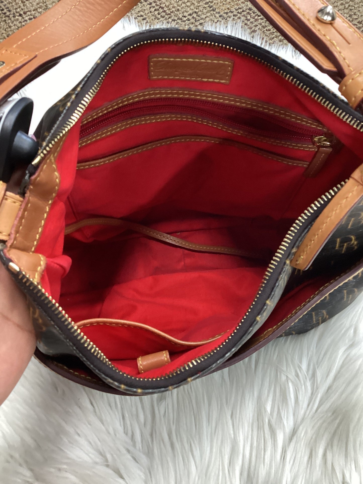 Handbag Designer By Dooney And Bourke In Brown, Size:Medium