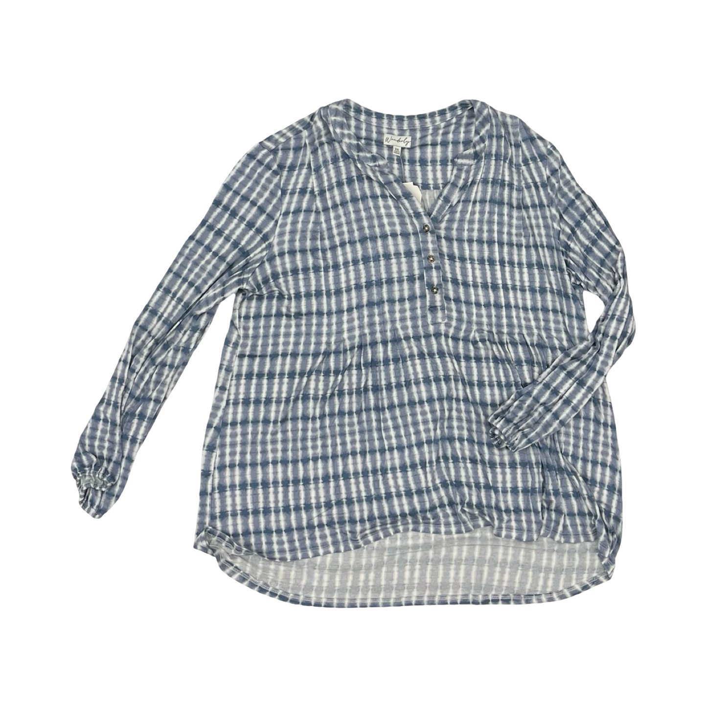 Top Ls By Wonderly In Blue & White, Size:Xxl