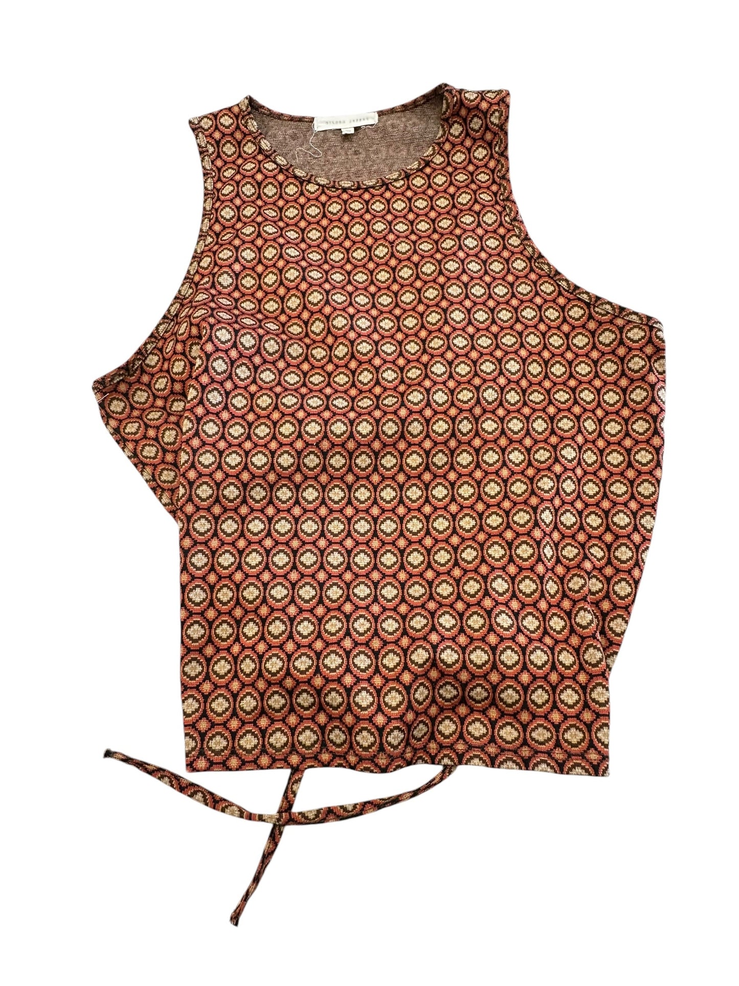 Top Sleeveless By Gilded Intent In Brown & Red, Size:Xl