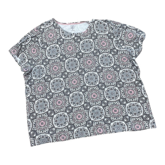 Top Ss By Croft And Barrow In Grey & Pink, Size:3X