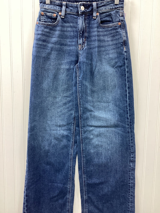 Jeans Straight By American Eagle In Blue Denim, Size:0