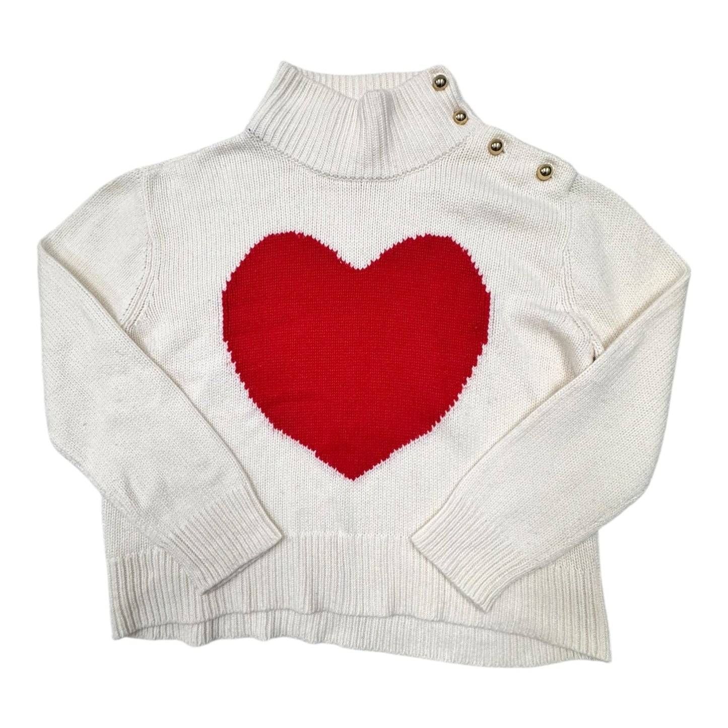 Sweater Designer By Kate Spade In Red & White, Size:L