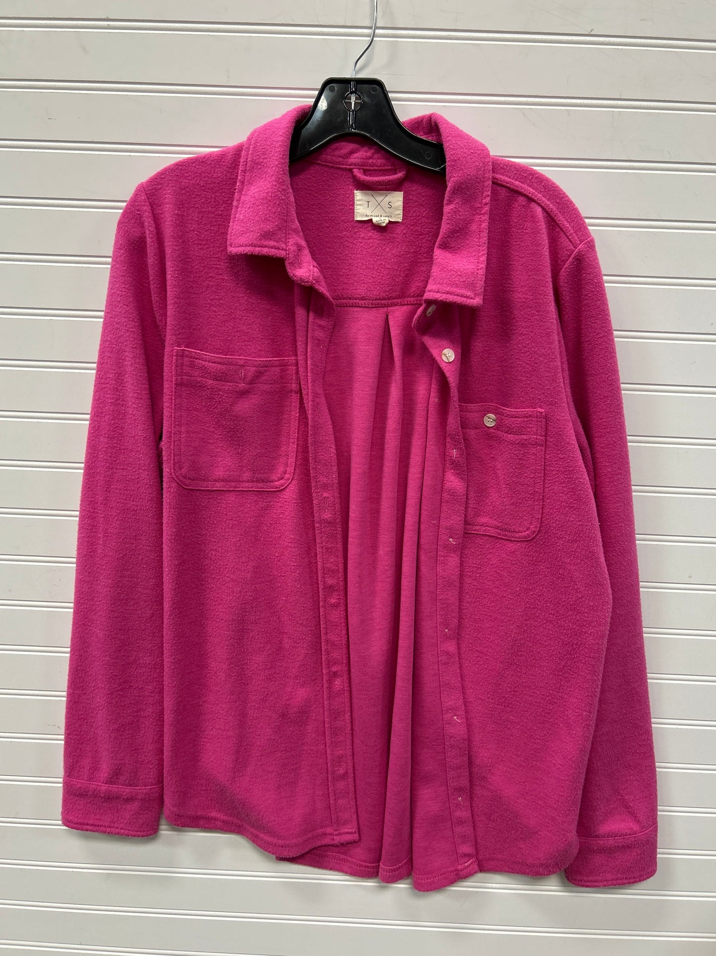 Jacket Shirt By Thread And Supply In Pink, Size:L