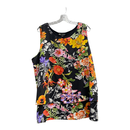 Top 3/4 Sleeve By Dg2 In Black & Yellow, Size:2X
