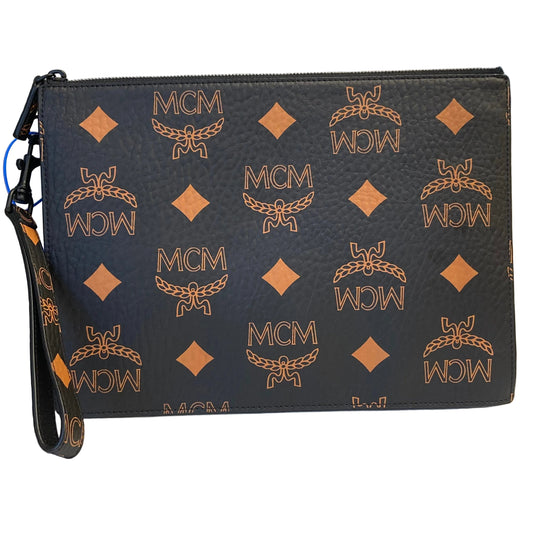 Clutch Luxury Designer By Mcm In Black, Size:Large