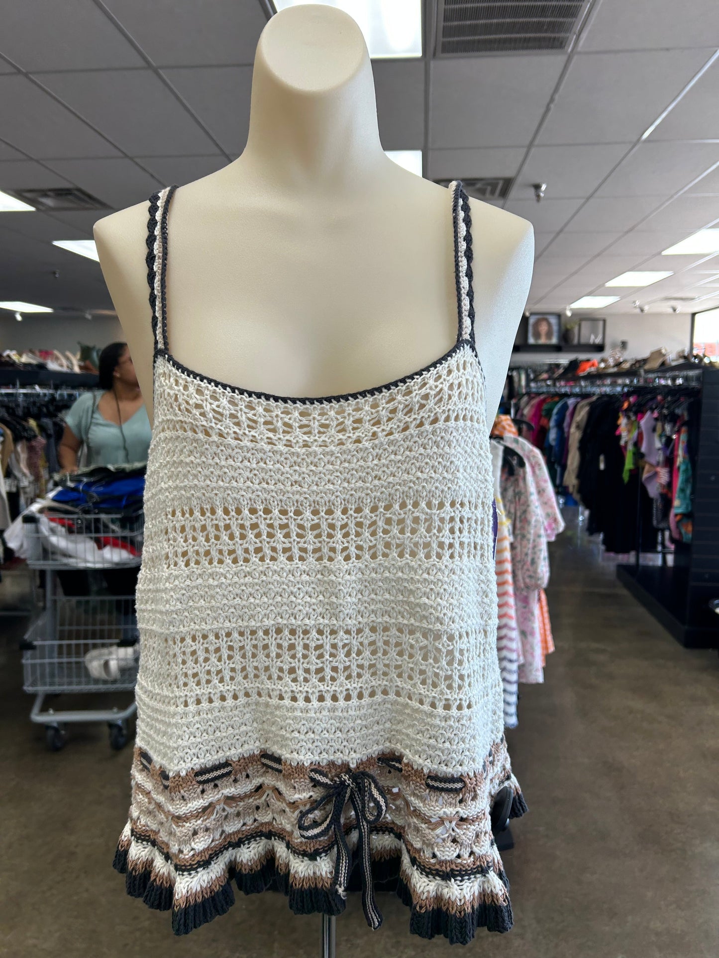 Top Sleeveless By American Eagle In Cream, Size:Xl