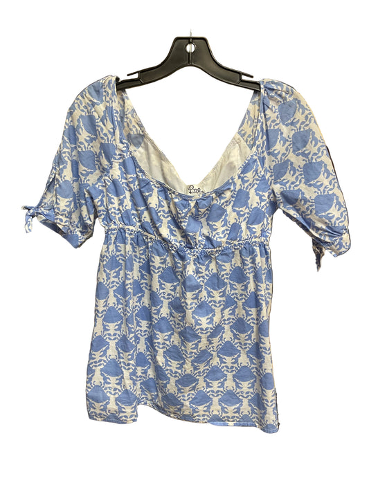 Blouse Designer By Lilly Pulitzer In Blue & White, Size:S