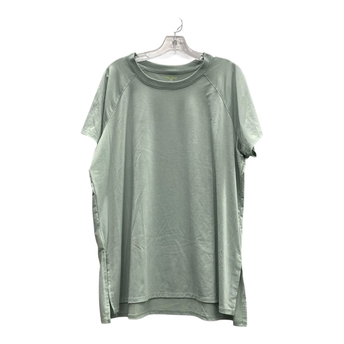 Athletic Top Ss By Tek Gear In Green, Size:1X