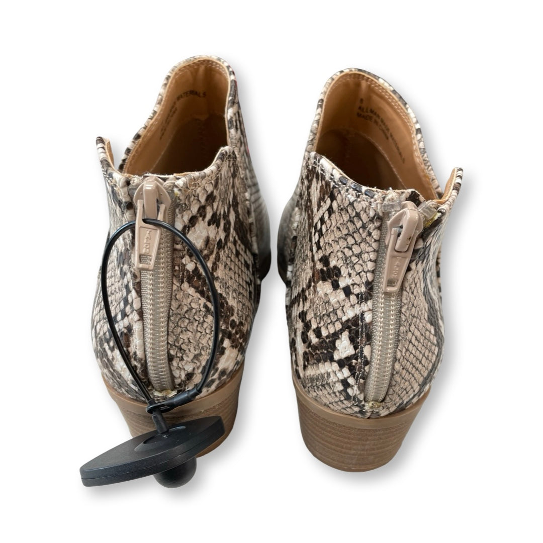 Boots Ankle Heels By Express In Snakeskin Print, Size:8