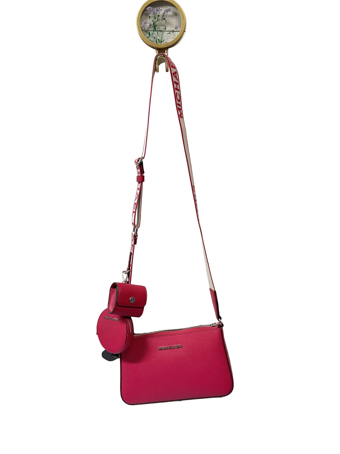 Crossbody Designer By Michael Kors In Red, Size:Small