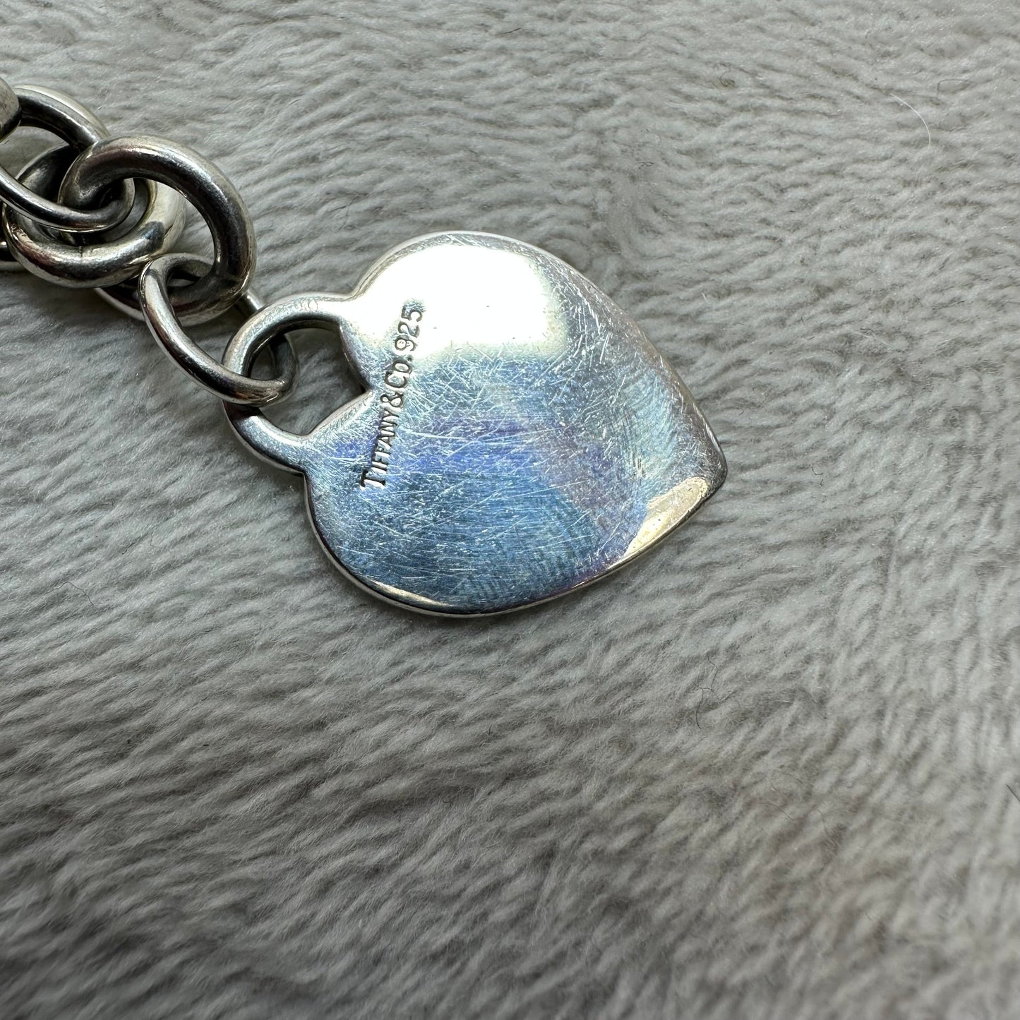 Return to Tiffany sterling silver heart tag charm bracelet Luxury Designer By Tiffany And Company