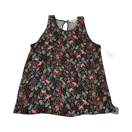 Top Sleeveless By Loft In Floral Print, Size:Xs