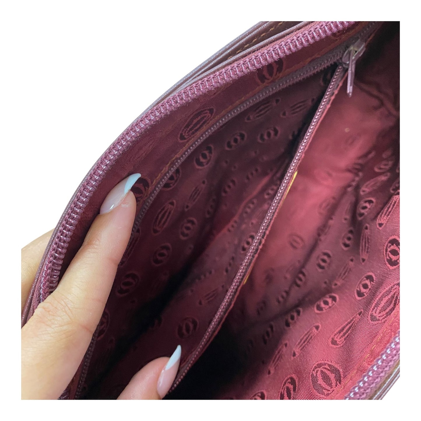 Clutch Luxury Designer By Cartier In Gold & Red, Size:Medium