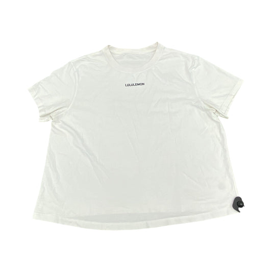 Athletic Top Ss By Lululemon In White, Size:L