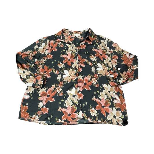 Blouse Ls By Tamara H In Floral Print, Size:Xl