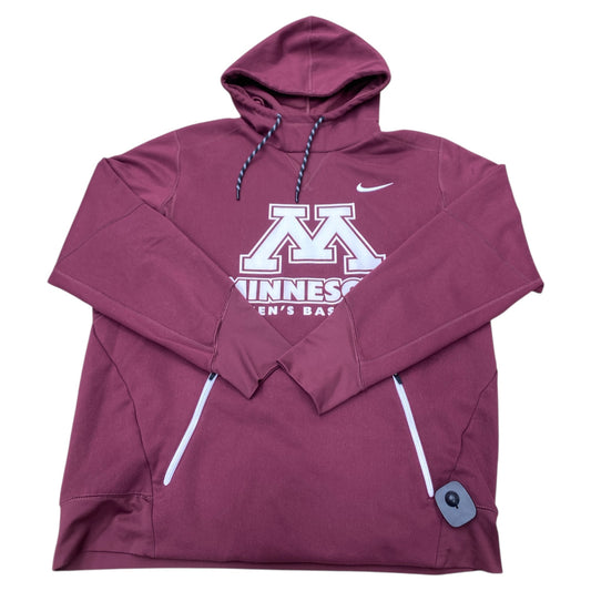 Athletic Sweatshirt Hoodie By Nike Apparel In Maroon, Size:L