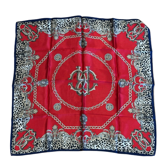 Scarf Square By Clothes Mentor In Red & Tan