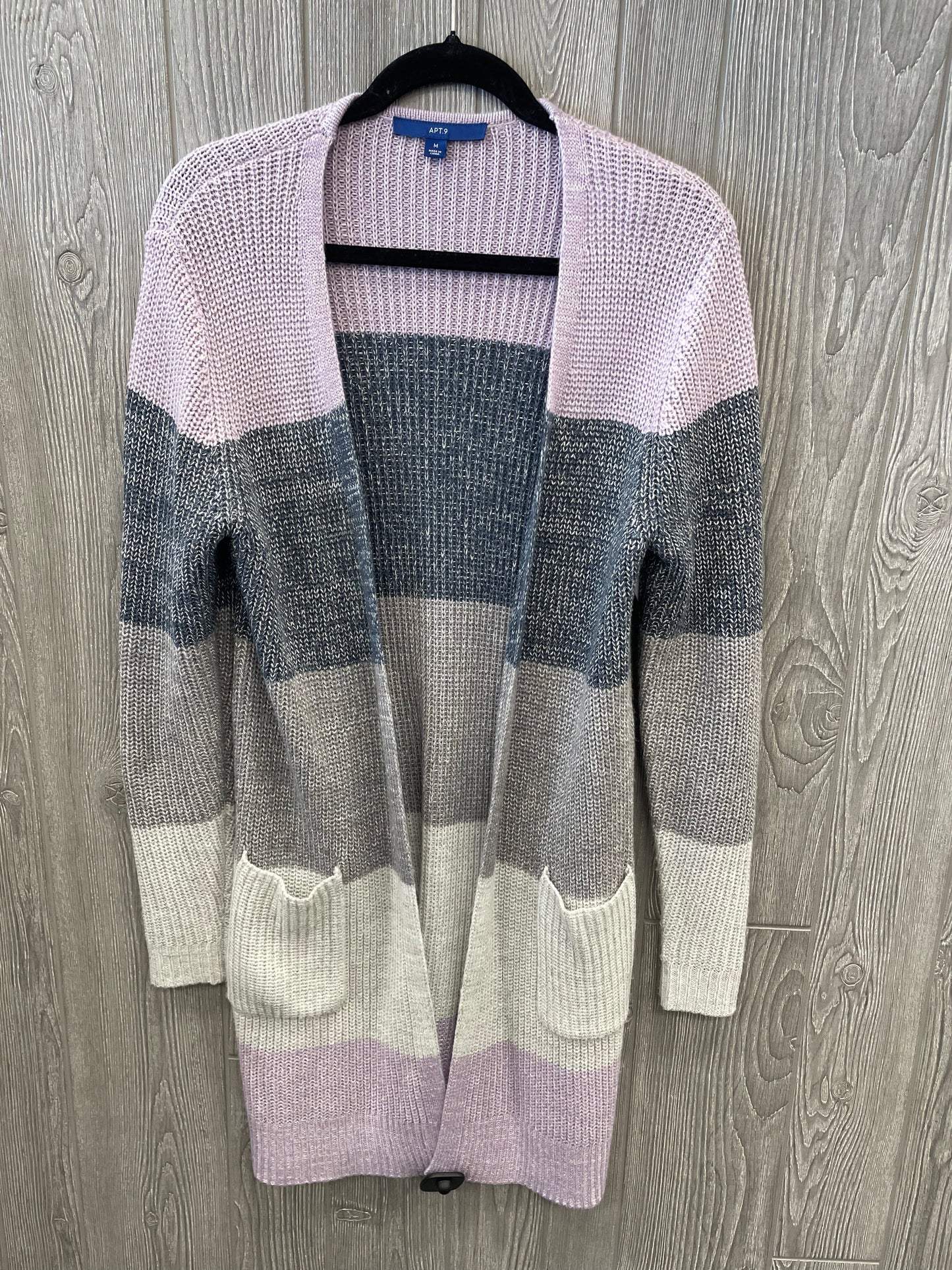 Sweater Cardigan By Apt 9 In Blue & Purple, Size: M