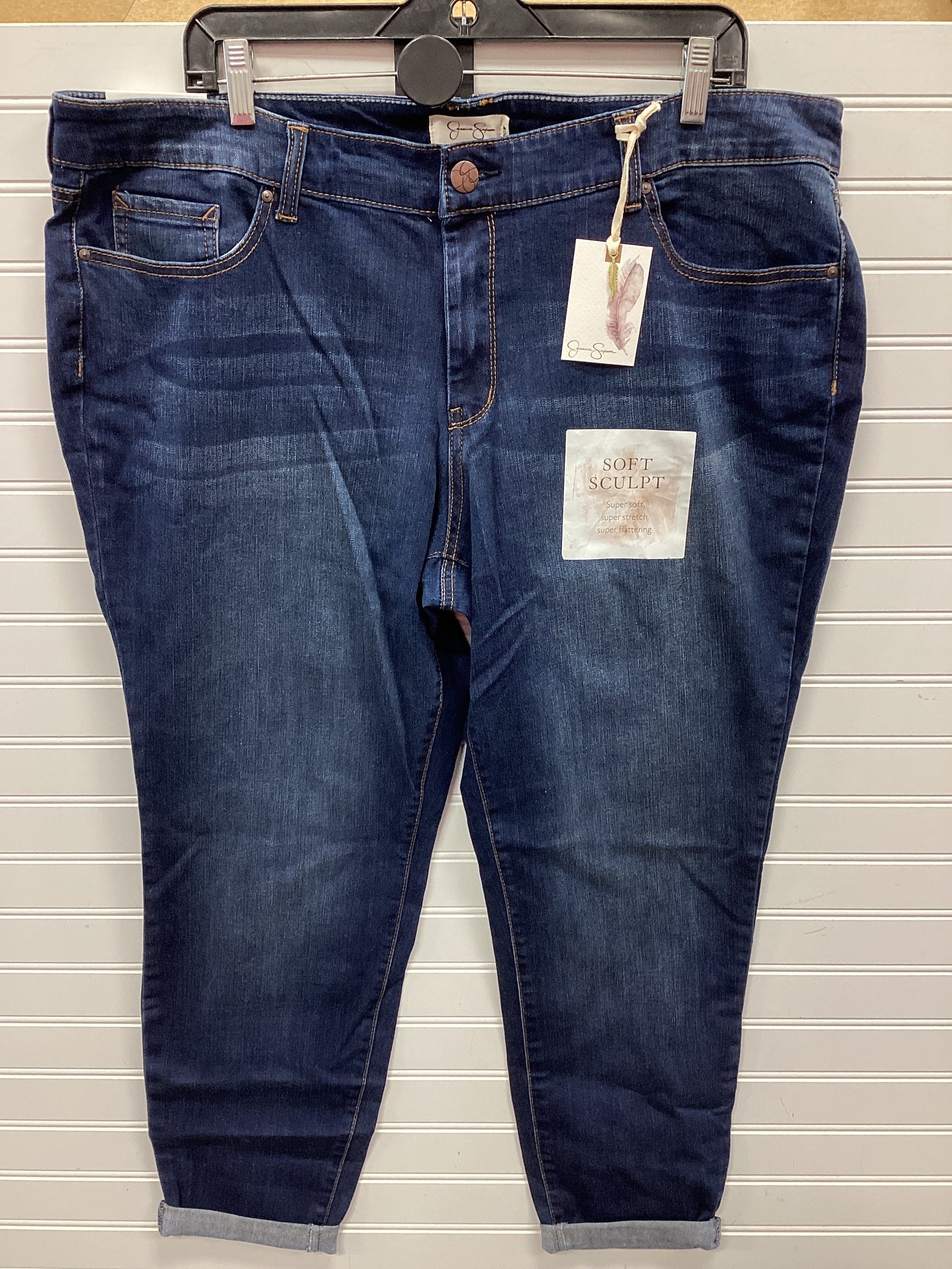 Jeans Skinny By Jessica Simpson In Blue Denim, Size:20