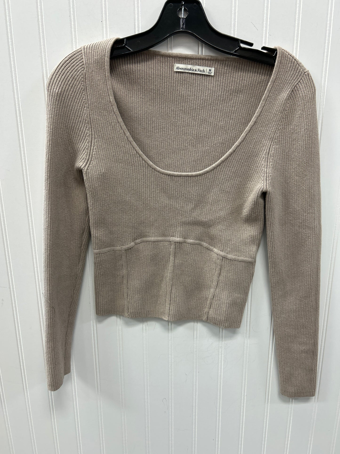 Top Ls By Abercrombie And Fitch In Taupe, Size:M