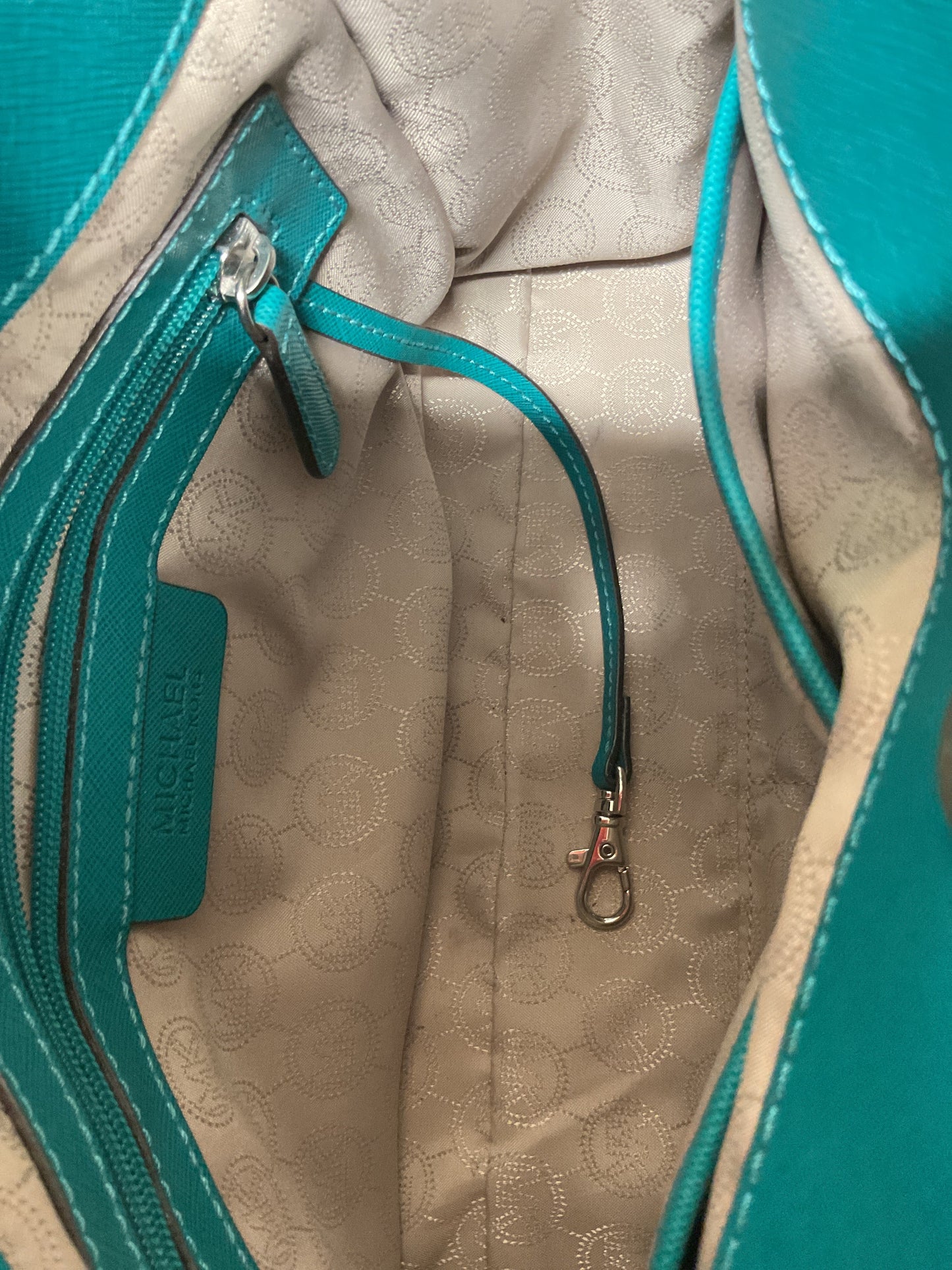 Handbag Leather By Michael By Michael Kors In Green, Size:Medium