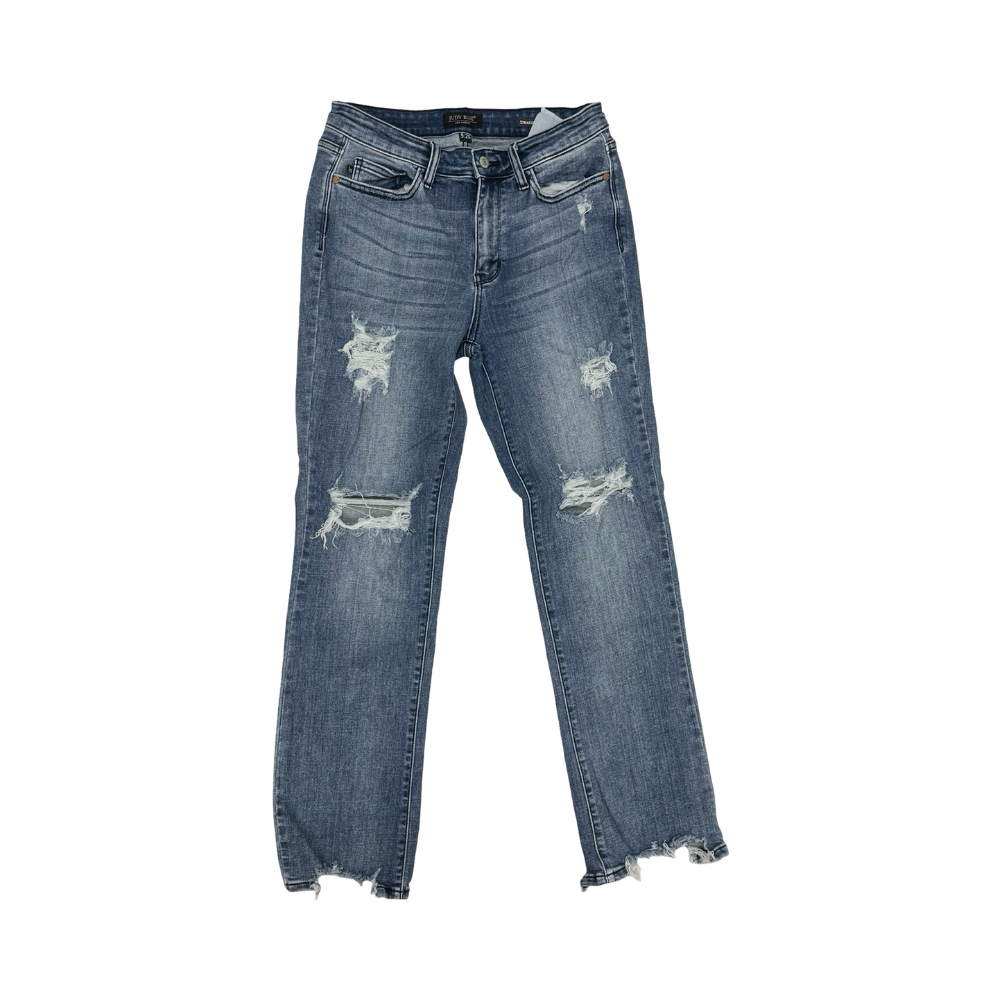 Jeans Straight By Judy Blue In Blue Denim, Size:8
