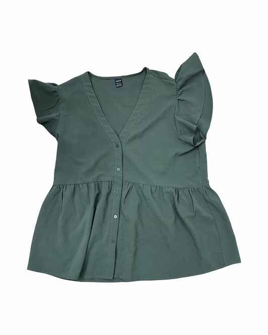 Blouse Ss By Shein In Green, Size:L