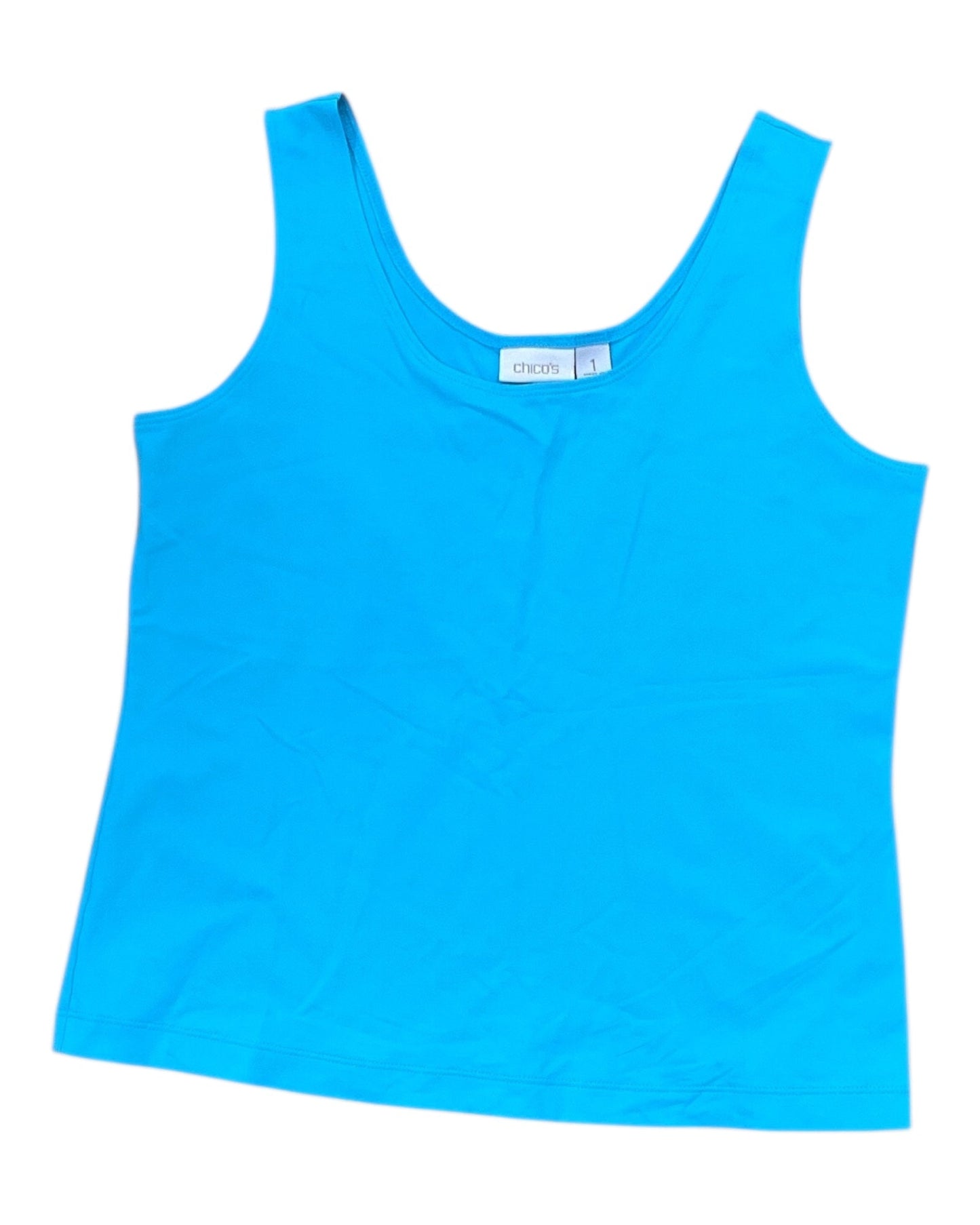 Top Sleeveless Basic By Chicos In Teal, Size:M