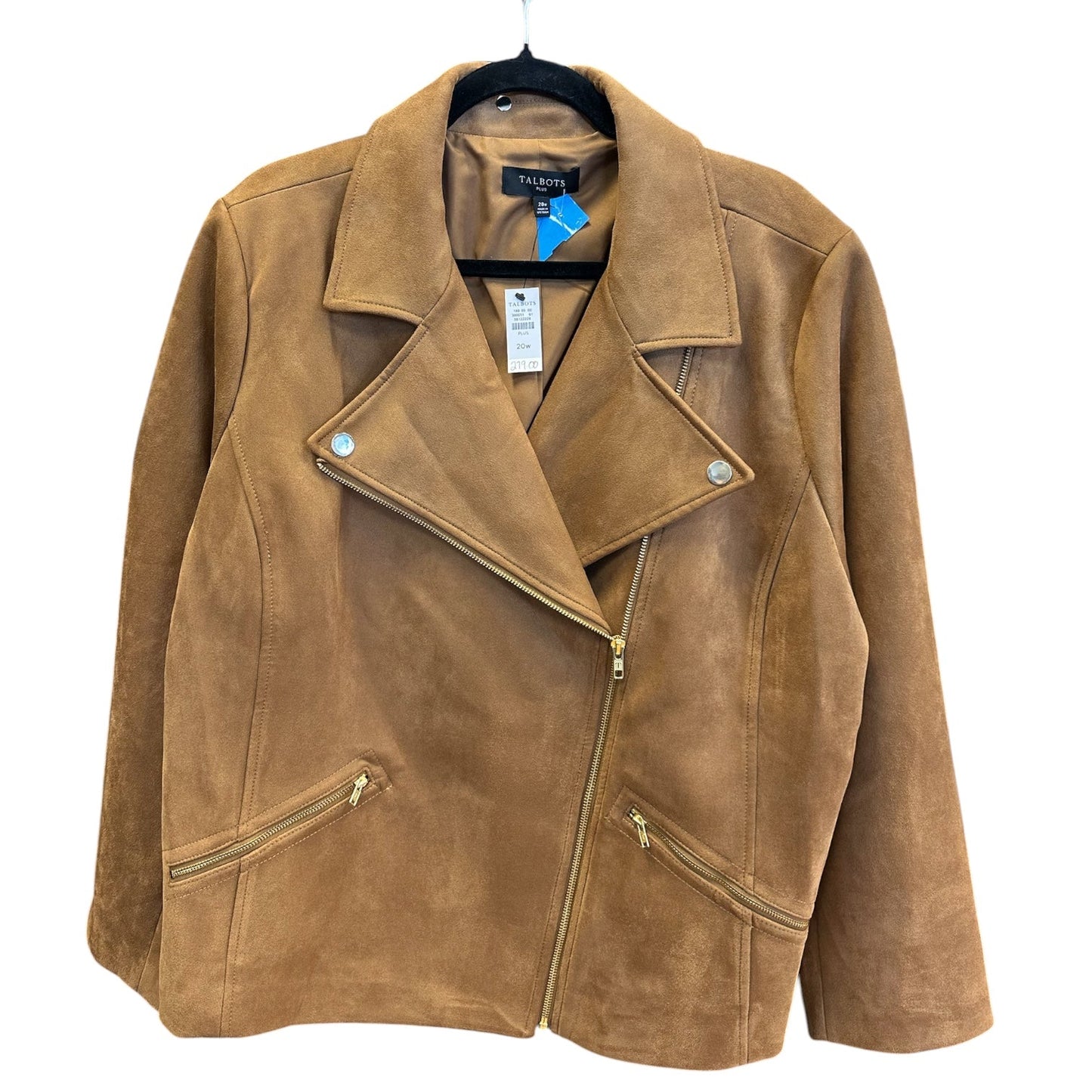 Jacket Moto By Talbots In Brown, Size:20