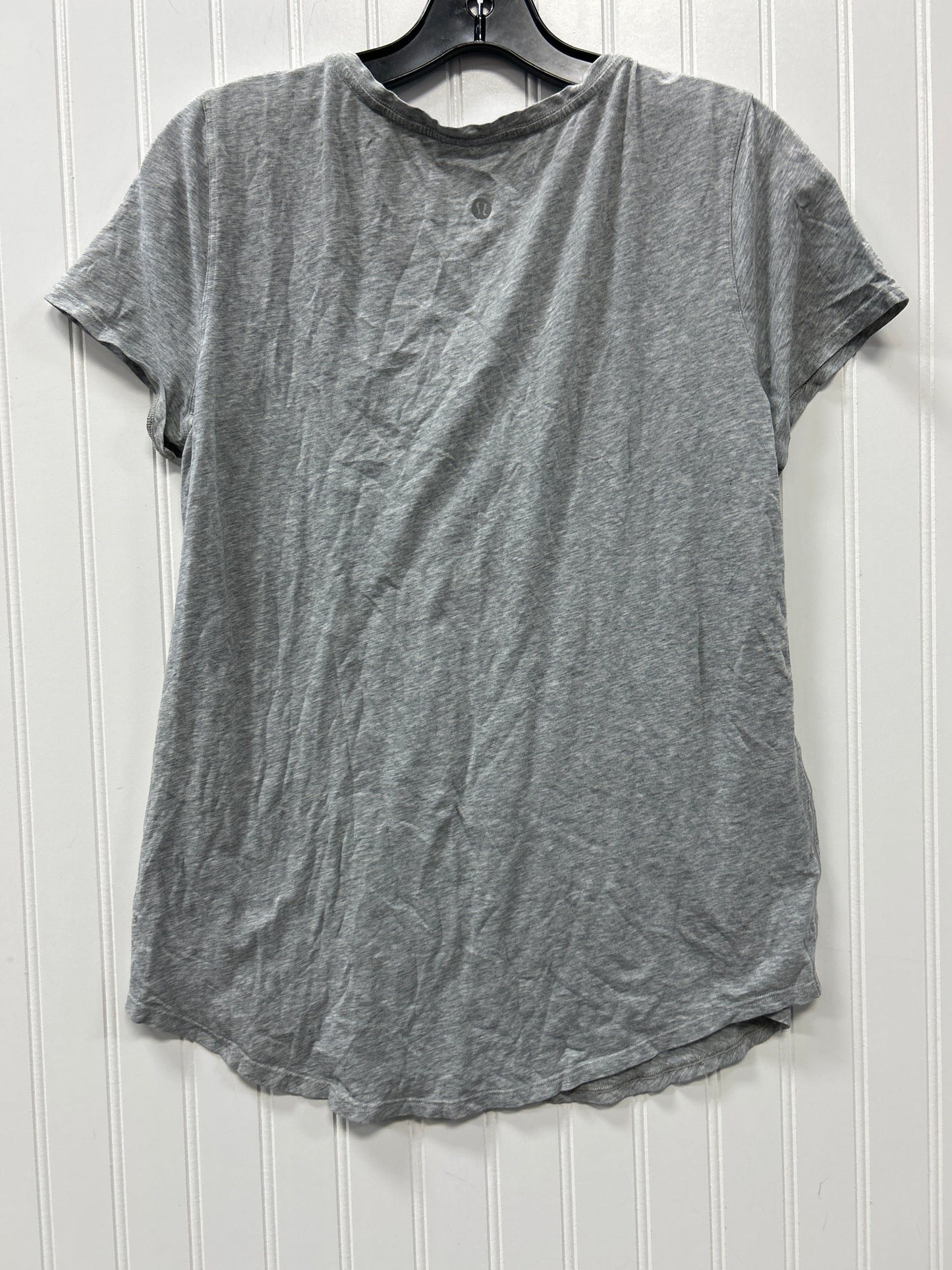 Athletic Top Ss By Lululemon In Grey, Size:M