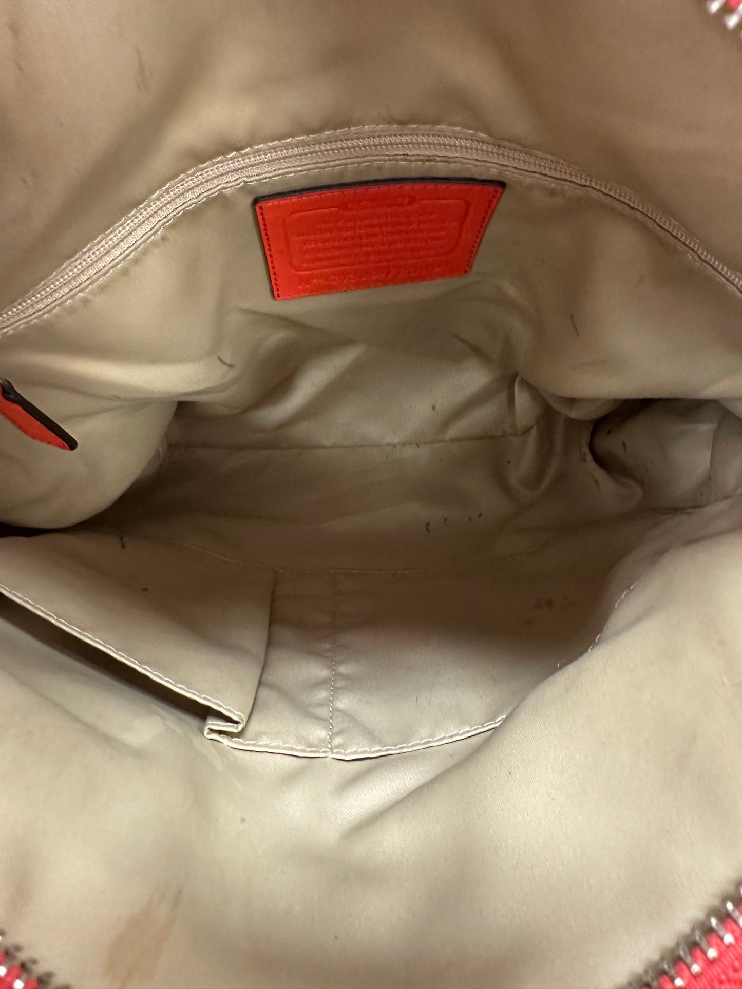 Handbag Designer By Coach In Orange, Size:Medium