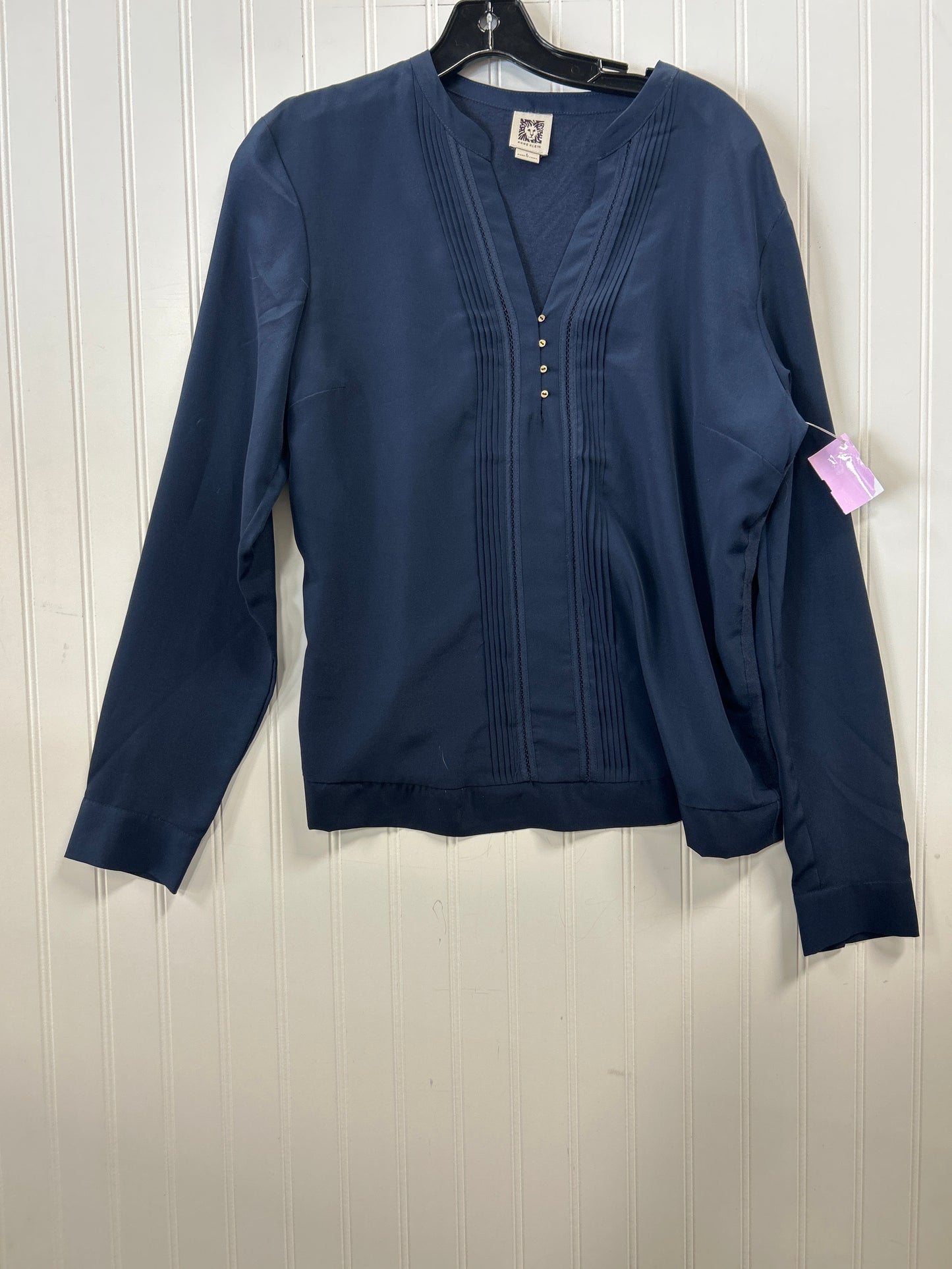 Top Ls By Anne Klein In Navy, Size:L