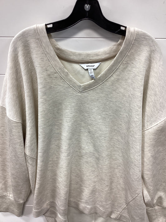 Athletic Top Ls Crewneck By Spanx In Cream, Size:2X