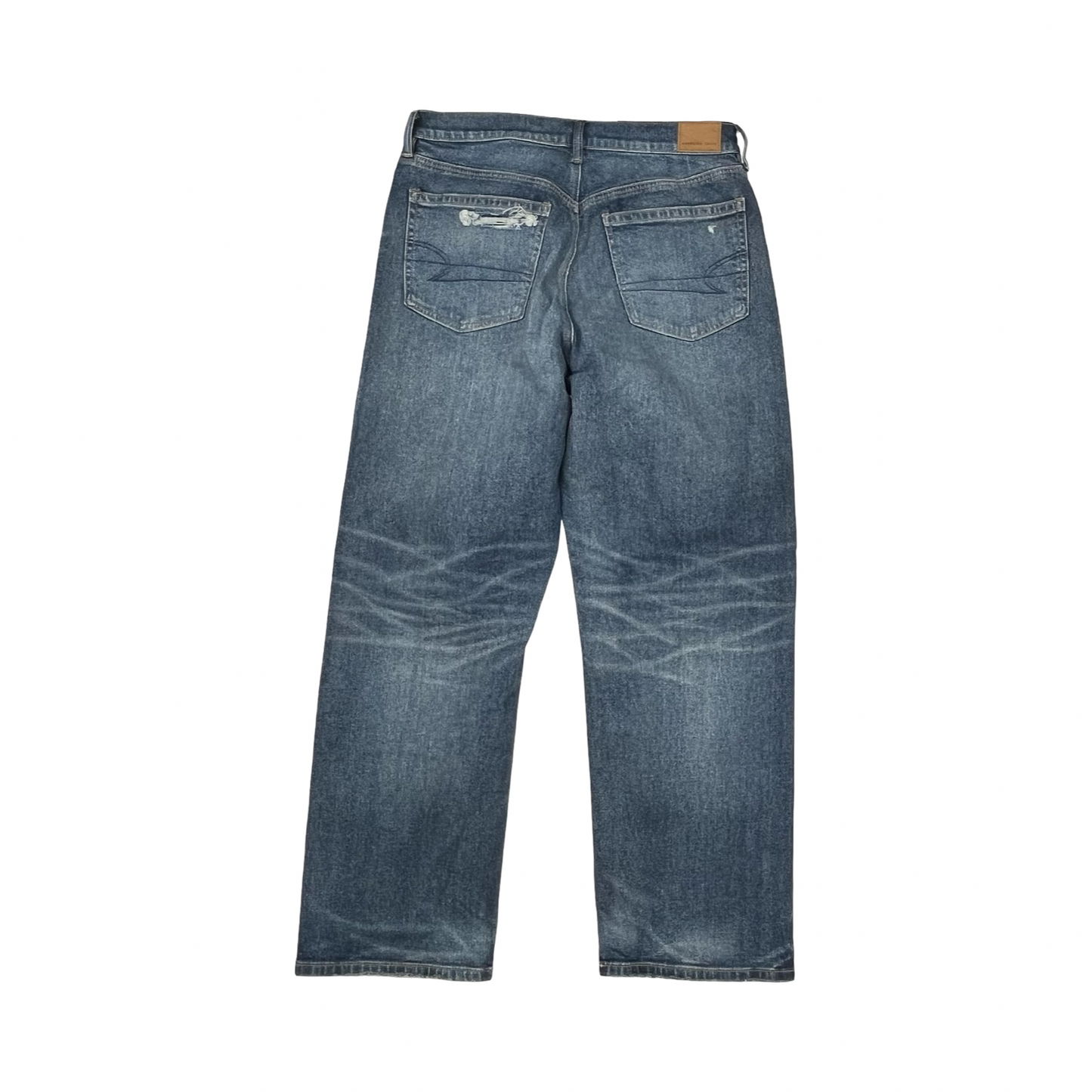 Jeans Straight By American Eagle In Blue Denim, Size:8