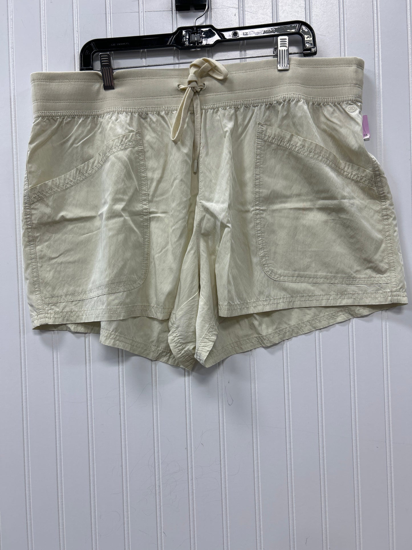 Athletic Shorts By Calia In Cream, Size:1X