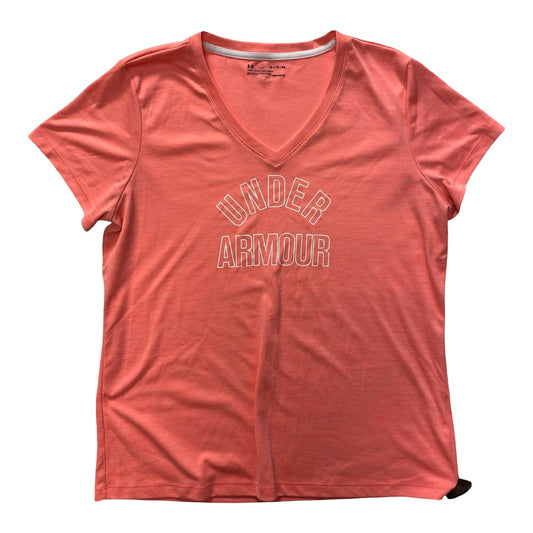 Athletic Top Ss By Under Armour In Coral, Size:Xl