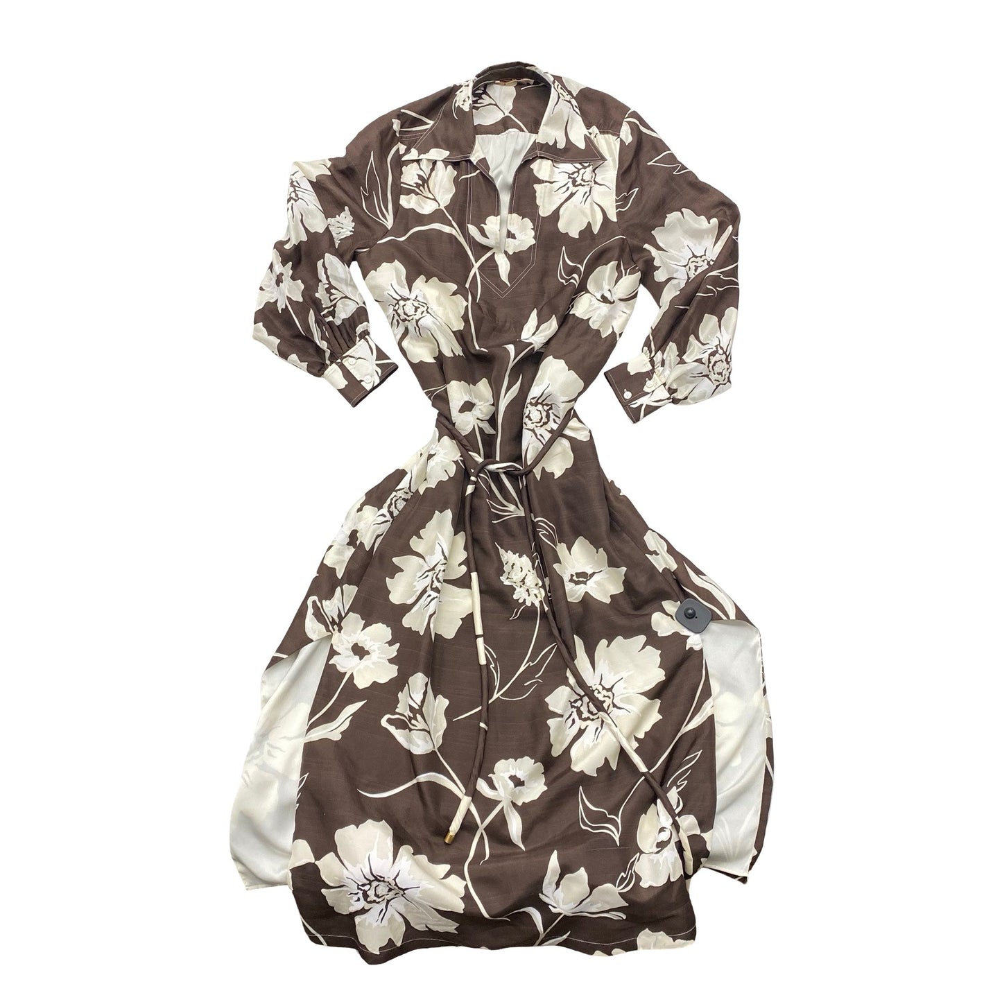 Dress Designer By Tory Burch In Brown & White, Size:L