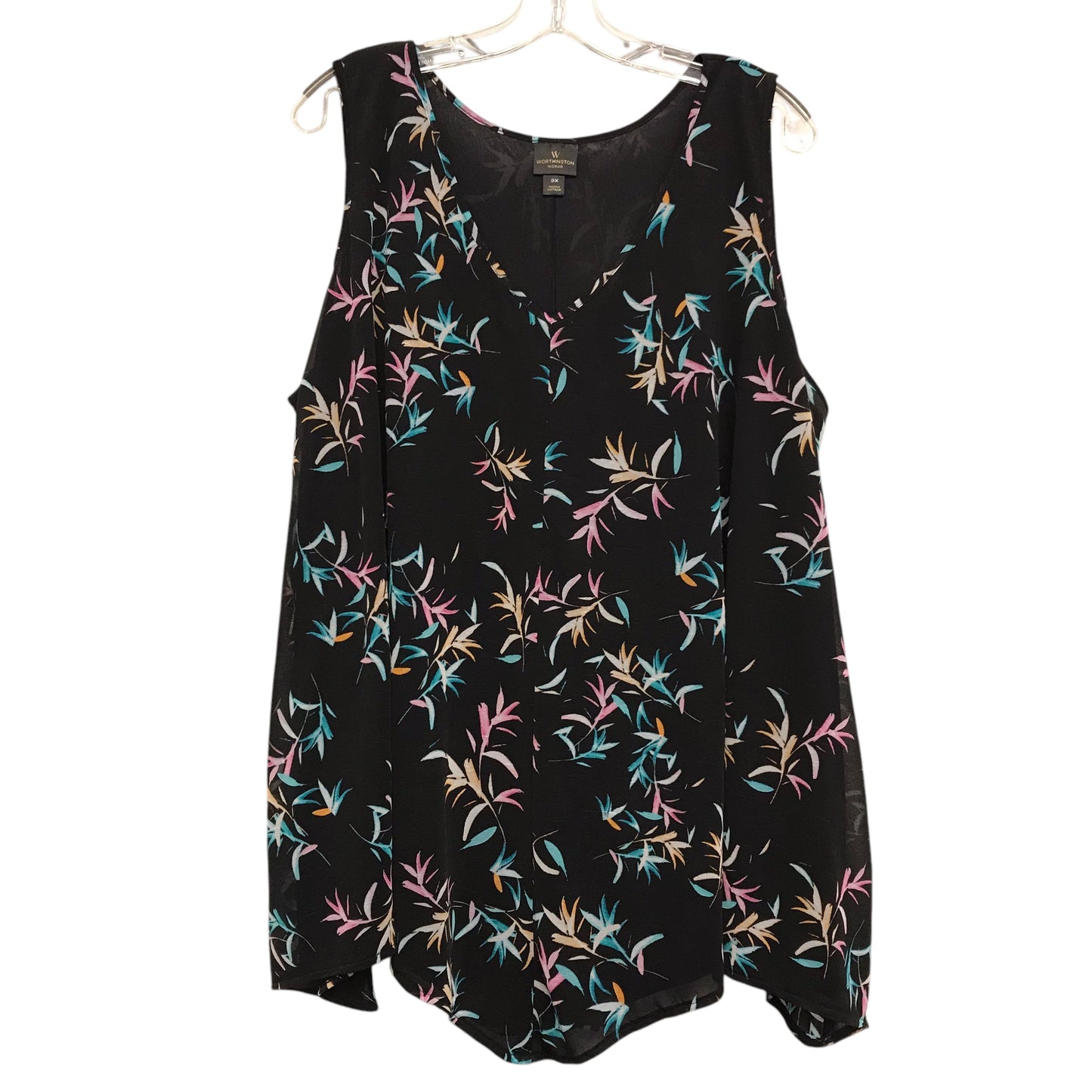 Top Sleeveless By Worthington In Multi, Size:3X