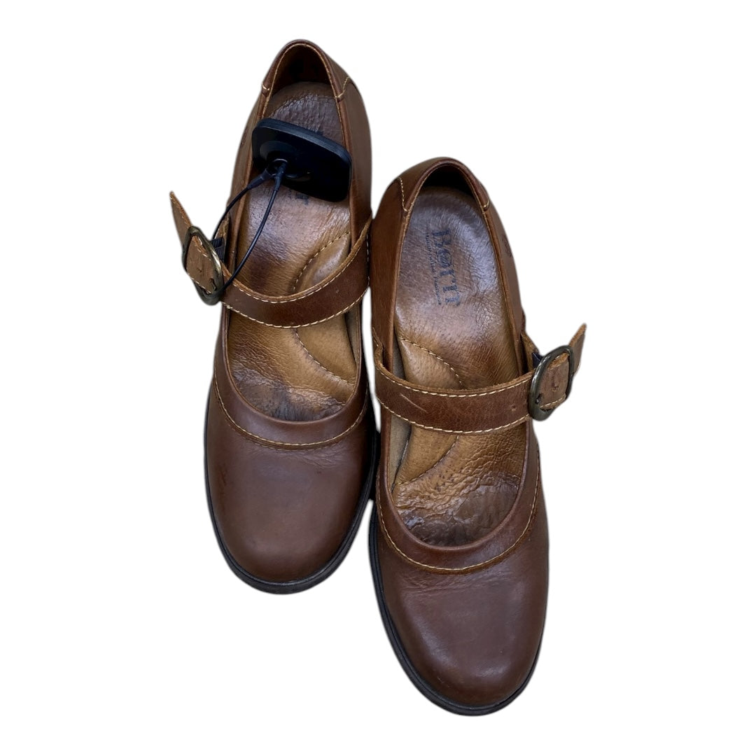 Shoes Heels Block By Born In Brown, Size:8.5