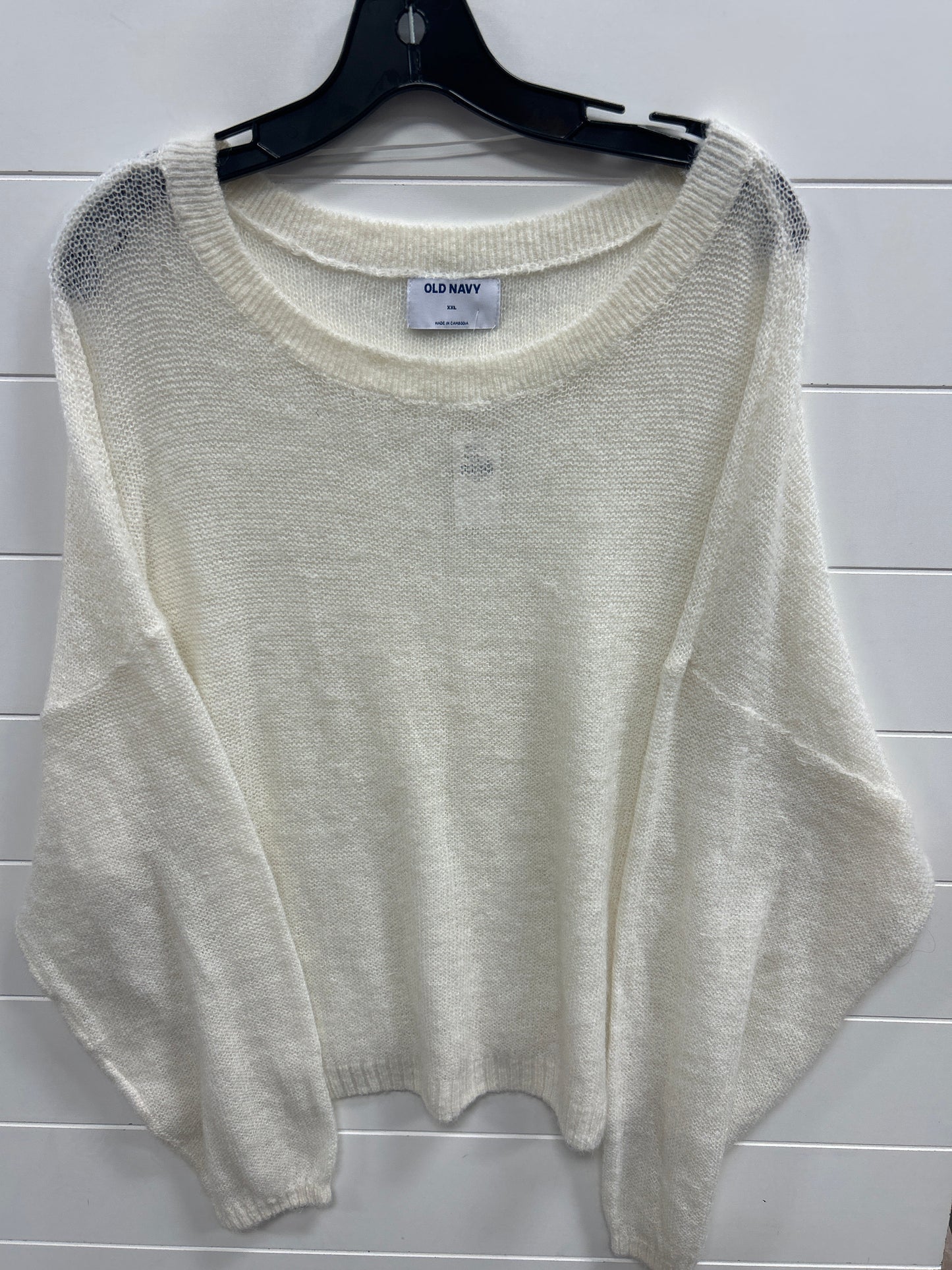 Sweater By Old Navy In White, Size:2X