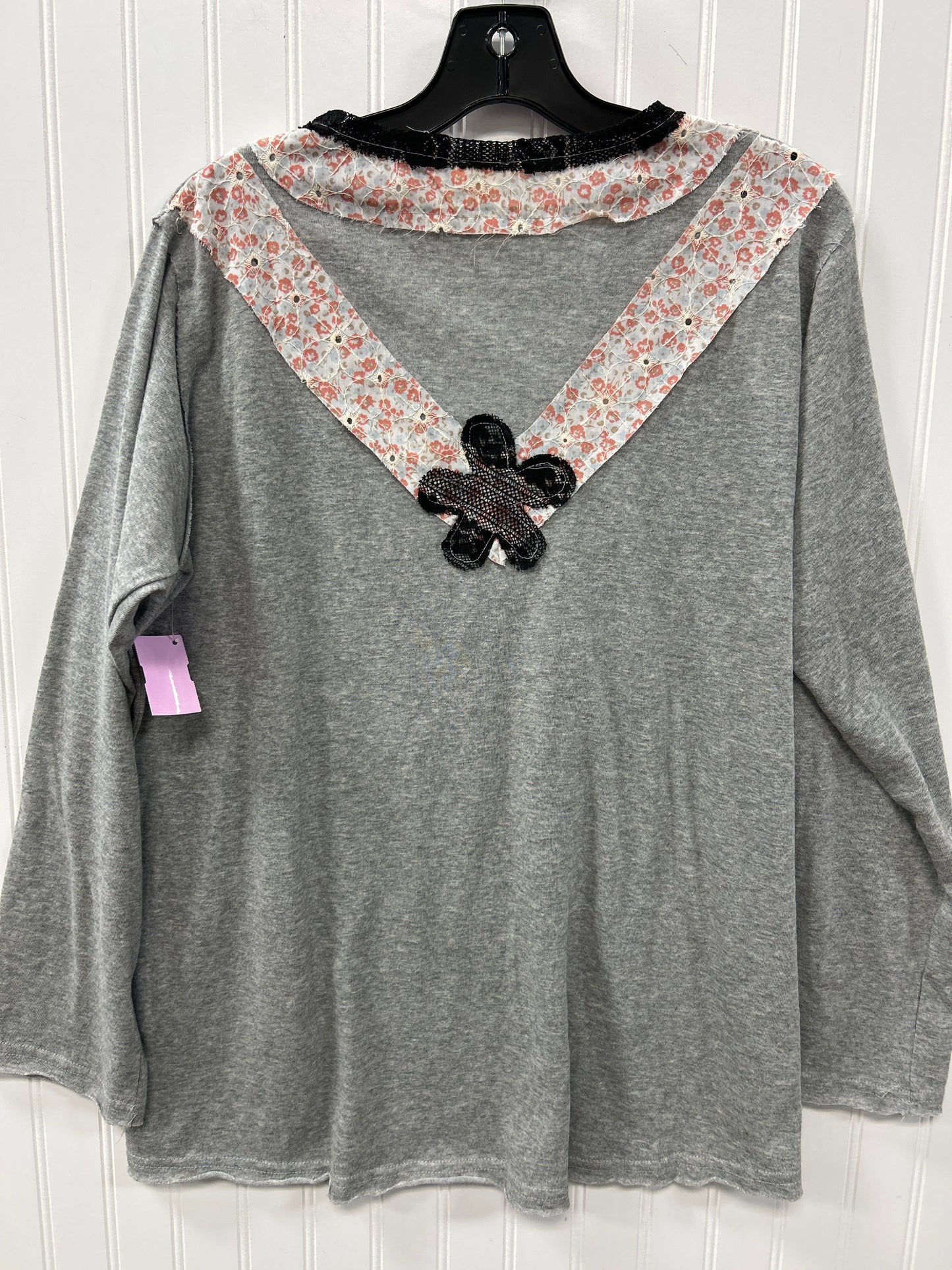 Top Ls By Pol In Grey, Size:L