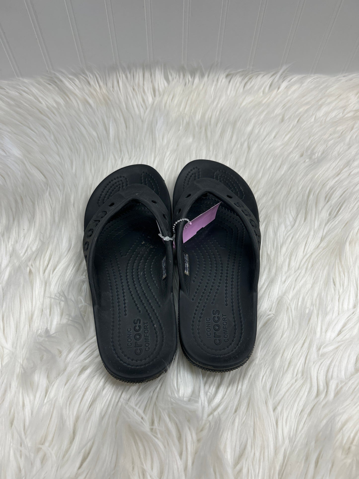 Sandals Flip Flops By Crocs In Black, Size:8