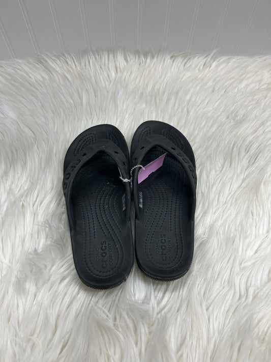 Sandals Flip Flops By Crocs In Black, Size:8