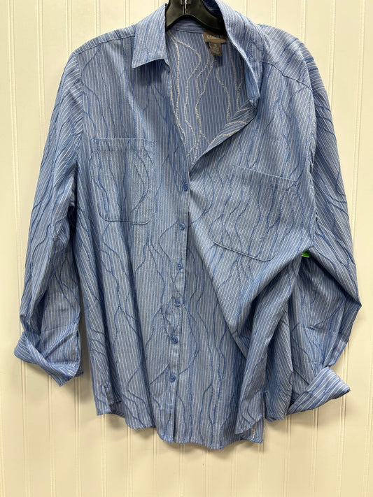 Blouse Ls By Chicos In Blue, Size:L