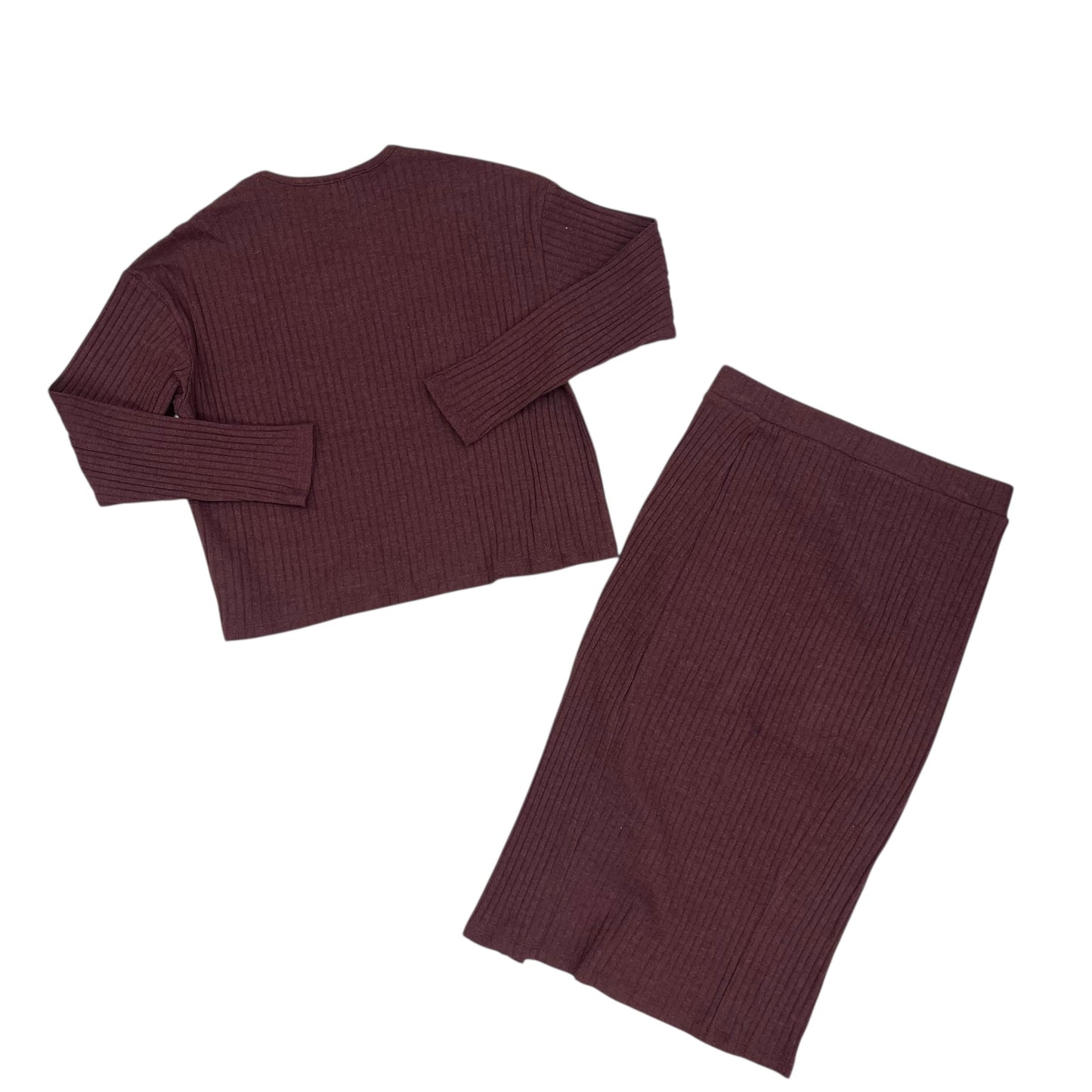 Skirt Set 2Pc By Time And Tru In Maroon, Size:S