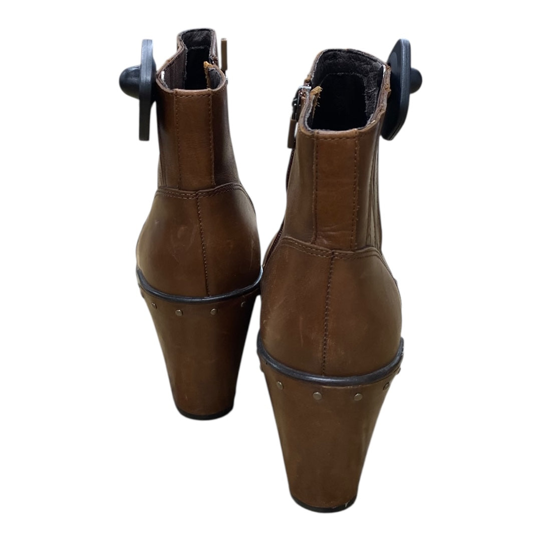 Boots Ankle Heels By Dansko In Brown, Size:9