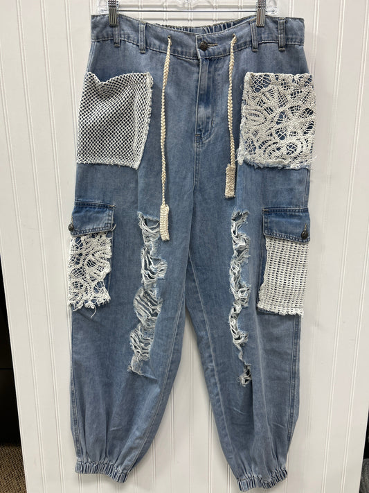 Pants Joggers By Pol In Blue Denim, Size:L